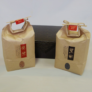 古代米ギフトボックス【H25年産 富山県産 黒米＆赤米（各2kg）】